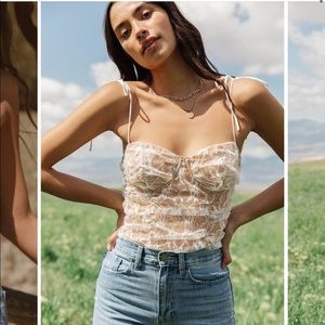 Olive + Paix Graceland Lace Bustier Bodysuit